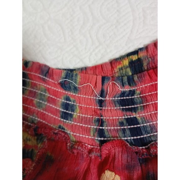 Wonderland By Orange Vintage Romper Sz M With Floral Embroidery & Tie-Dye Design - Picture 5 of 12